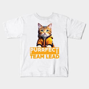 Just a Purrfect Team Lead Cat Kids T-Shirt